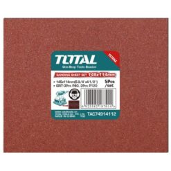 Total Tools Sanding Sheet 145X114mm 5Pcs Set (3Pcs P80, 2Pcs P120) (9 Sets) - Image 1