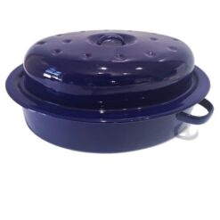 Enamel Casserole & Roasting Dish - Oval Shaped (Blue) - Image 1