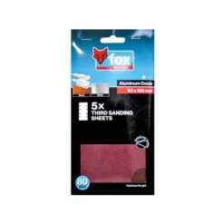 FOX Sanding Sheet 1/3 Hook & Loop 80G (5) - Image 1