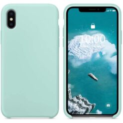 CellTime™ iPhone X / XS Shockproof Silicone Cover Soft Feel - Open Bottom - Midnight Green - Image 1