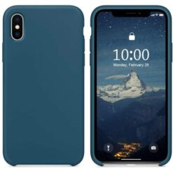 CellTime™ iPhone X / XS Shockproof Silicone Cover Soft Feel - Open Bottom - Midnight Green - Image 14