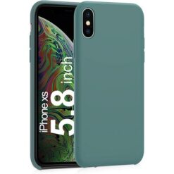 CellTime™ iPhone X / XS Shockproof Silicone Cover Soft Feel - Open Bottom - Midnight Green - Image 25