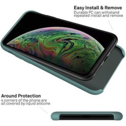 CellTime™ iPhone X / XS Shockproof Silicone Cover Soft Feel - Open Bottom - Midnight Green - Image 26