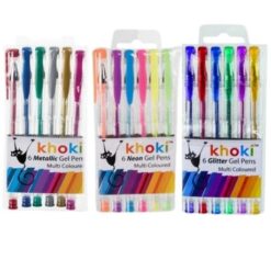 Khoki - Metallic, Neon & Glitter Gel  Pens Combo - Assorted Colours (18Pcs) - Image 1