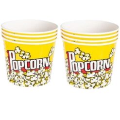 SourceDirect - Paper Popcorn Buckets - Yellow (2L) - Bulk Pack of 8 - Image 1