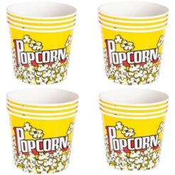 SourceDirect - Paper Popcorn Buckets - Yellow (2L) - Bulk Pack of 16 - Image 1