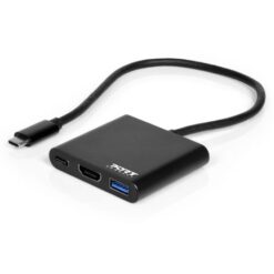 Port Connect 30cm Type-C to HDMI 60W PD Power Dock - Black - Image 1