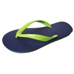 Fipper - Unisex Flip flops / Slippers - Navy with Lime Green Straps - UK 7 - Image 1