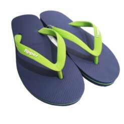 Fipper - Unisex Flip flops / Slippers - Navy with Lime Green Straps - UK 8 - Image 1