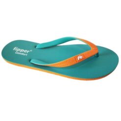 Fipper - Flip Flops / Slippers - Comfort (Turquoise with Orange Straps) - UK 10 - Image 1