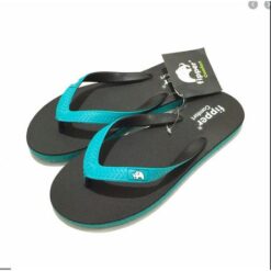 Fipper - Flip Flops / Slippers - Comfort (Black with Turquoise Straps) - UK 10 - Image 3