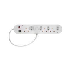 Selectrix 3500W 16A 8 Way and 2x 2.1A USB Multi Plug with Reset Switch - Image 1