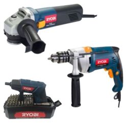 Ryobi - Impact Drill PD-850, Angle Grinder G-850 & 3.6V Li-Ion Screwdriver. - Image 1