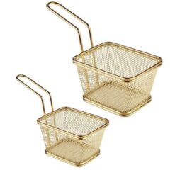 SourceDirect - Frying Basket Combo - Small and Large (Gold) - Image 1