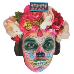 SourceDirect - Day of the Dead Giant Mask - Pink Face and Flowers - Image 1