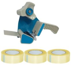 SourceDirect - Tape Dispenser 48mm with 3 x 100m Clear Packaging Tape - Image 1