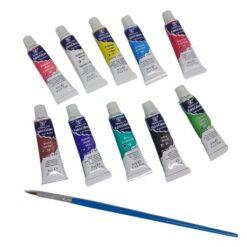 Khoki- Children's Painting Aprons 4 Piece (Assorted) & 10 x 6ml Fabric Paint - Image 3