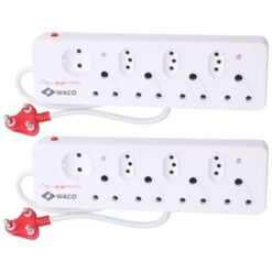 Waco - 8 Way Multiplug with Surge Protection and Shutters - Pack of 2 - Image 1