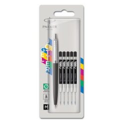 Parker Jotter WOW Pack - Ballpoint Pen Medium Black Ink + Refills - Black - Image 1