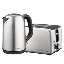 Russell Hobbs Everyday Stainless Steel Kettle and Toaster Set - Dark Grey - Image 1