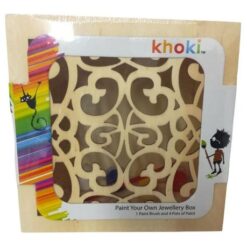 Khoki - Art & Craft Paint Your Own Jewellery Box Kit 15 x 15 x 9cm - Arrows - Image 1