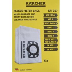 Kärcher 4 Piece Fleece Bags for WD 2, 3 & SE 4001, 2 Boxes - Image 1