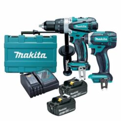 Makita - Hammer Drill, Impact Driver, 2 x 3.0Ah Batteries, Charger & Case - Image 1