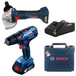 BOSCH - Impact Drill, Cordless Angle Grinder, 2.0Ah Batt, Charger & Case - Image 1