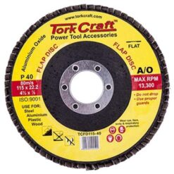 Tork Craft - Flap Sanding Disc 115mm 40 Grit - Pack of 10 - Image 1