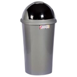 Contour - Round Refuse Bin with Flip Lid 50L - Grey - Pack of 5 - Image 1