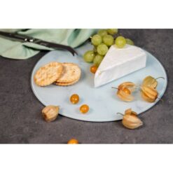 Home Classix Glass Cutting Board Round White Marble 25cm - Image 1