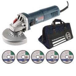 Bosch - Angle Grinder GWS 9-115, 5 x Cutting Discs 115mm & Tool Bag - Image 1