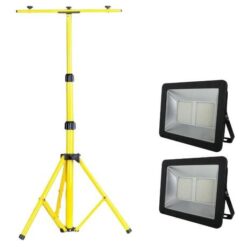 Flash - Tripod Floodlight Stand for Double Light & 2 x LED Floodlight 300W - Image 1