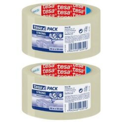 Tesa - Clear Tape / Packaging Clear Tape 50mm x 66m - Pack of 2 - Image 1