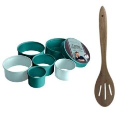 Jamie Oliver - Round Cookie Cutter Set (5 Piece) with Acacia Wooden Spoon - Image 1