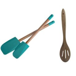 Jamie Oliver - Spatula Set (2 Piece) and Acacia Slotted Wooden Spoon - Image 1