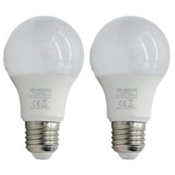 Waco - LED Sphere Bulb / Lamp A60 E27 4000K Cool White - 9W Pack of 2 - Image 1