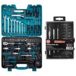 Kendo - Knifes and Blades Set (17Piece) and DIY Hand Tool Set (90 Piece) - Image 1