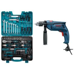 Bosch - Impact Drill (GSB 570) With Mechanics DIY Hand Tool Set (90) Pieces - Image 1