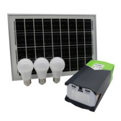 Gizzu Lighting Kit - 51WH Battery, 10W Solar Panel & 3x LED E27 Bulbs - Image 1