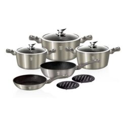 Berlinger Haus - Marble Coating Cookware Set - 10 Piece - Metallic Grey - Image 1