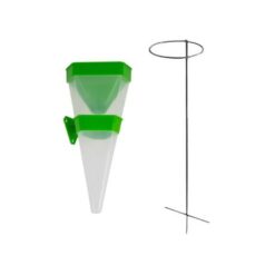 SourceDirect - Triangular Rain Gauge - Green (1000ml) with Black Stand - Image 1