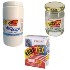 Pratley - Kraftex Decopodge(1L), Mineral Based Varnish and Pratliglo - Image 1