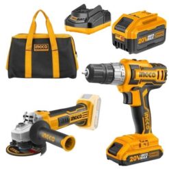 Ingco - Cordless Drill (20V) with Angle Grinder and Battery 7.5AH and Bag - Image 1