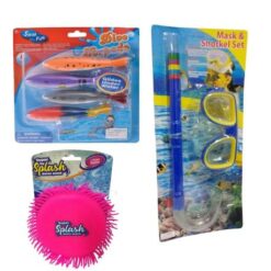 Mask and Snorkel Set - Blue, Dive Torpedo Toys & Water Splash Toy - Pink - Image 1