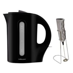 Mellerware - "Tugela" 1.7L Corded Kettle and Milk Frother - Black - Image 1