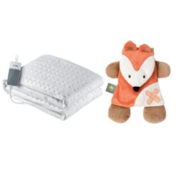 Solac - Kids Single Bed Electrical Blanket & Nattou Doudou & Gelpack - Fox - Image 1