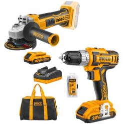 Ingco - Cordless Drill, Batteries, Charger, Bag with Cordless Angle Grinder - Image 1