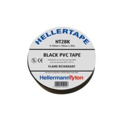 Hellertape - Black PVC Tape - 0.8mm x 18mm x 20m - Image 1