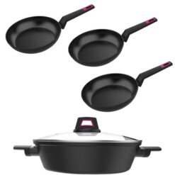 Taurus - Black Aluminum Non-Stick Frying Pan and Cacerola Baja Forged Pot - Image 1